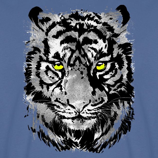 Gray Tiger Head Drawing - Black and white Tiger
