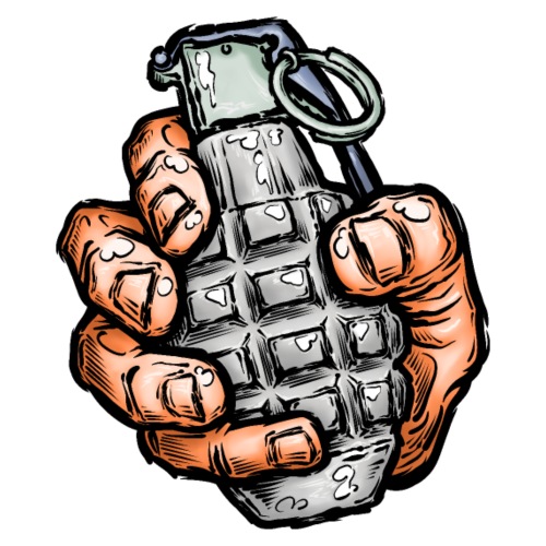 Hand Grenade In Comics Style - Men's Premium T-Shirt