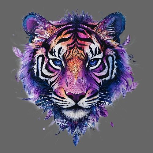 Mystic Violet Tiger - Men's Premium T-Shirt