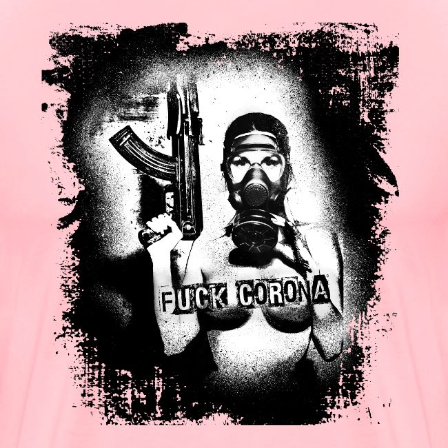 masked girl with AK - FUCK CORONA 4 bright clothes