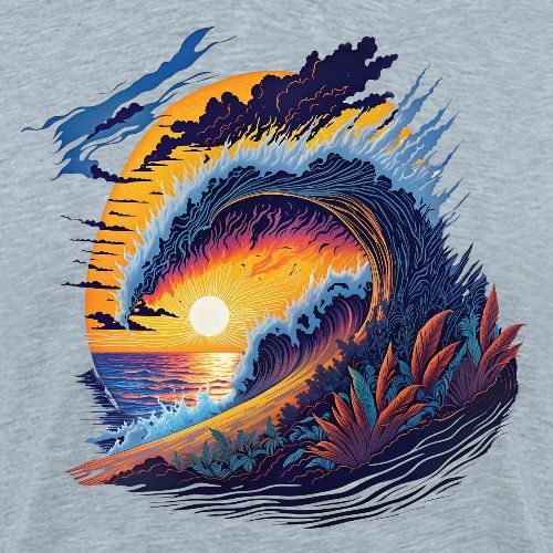 Rainbow Fire Wave - Men's Premium T-Shirt
