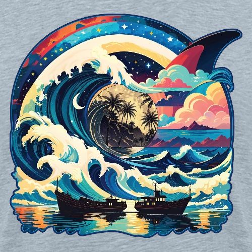 Moonlight Sun Waves - Men's Premium T-Shirt