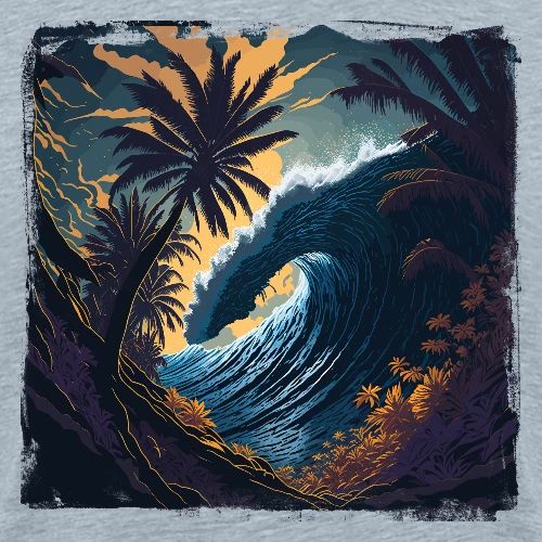 Moonlight Jungle Wave - Men's Premium T-Shirt
