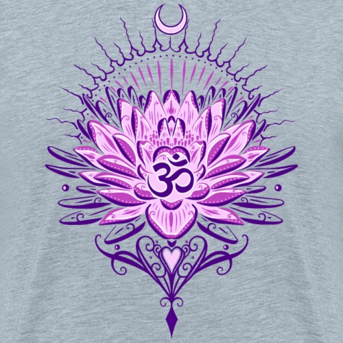 lotus Flower with Om Symbol and Moon - Men's Premium T-Shirt