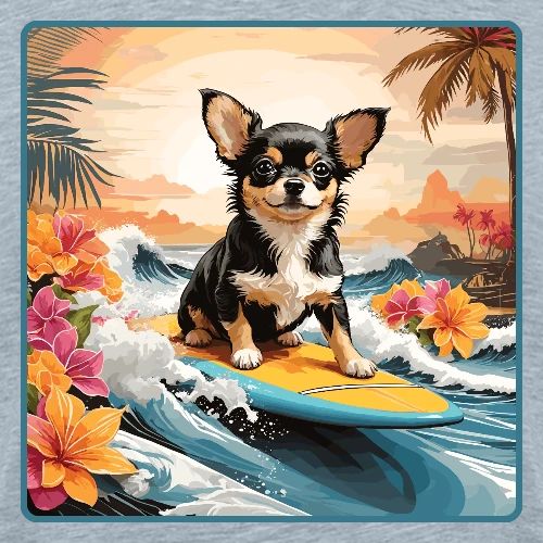Surfing Chihuahua - Men's Premium T-Shirt