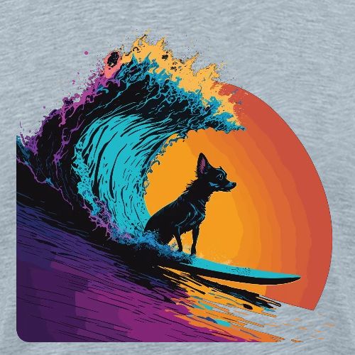 Black Dog Surfing Emerald Wave - Men's Premium T-Shirt