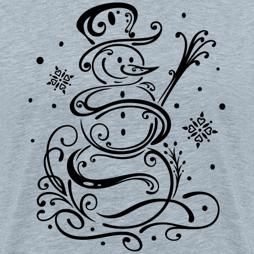 Winter. Snowmen with snowflakes. Let it snow. - Men's Premium T-Shirt