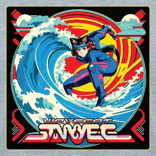 Anime Wavecat Surfer - Men's Premium T-Shirt