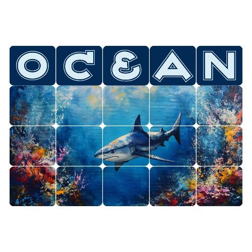 Ocean: Synthwave Shark - Men's Premium T-Shirt