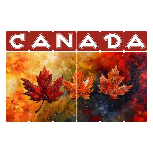 Painted Canada Leaves - Men's Premium T-Shirt
