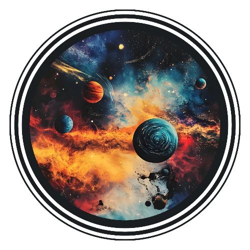 Cosmic Brush Planets - Men's Premium T-Shirt