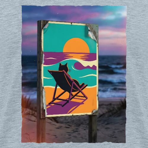 Sunset Cat Sign - Men's Premium T-Shirt