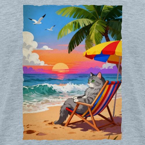 Rainbow Beach cat - Men's Premium T-Shirt