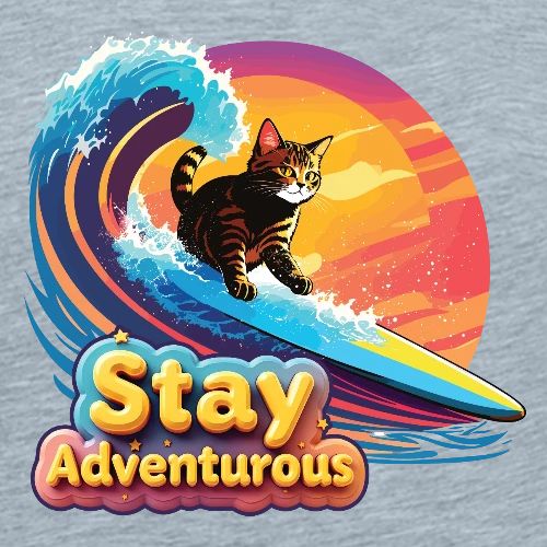 Surfing Kitten Adventure - Men's Premium T-Shirt