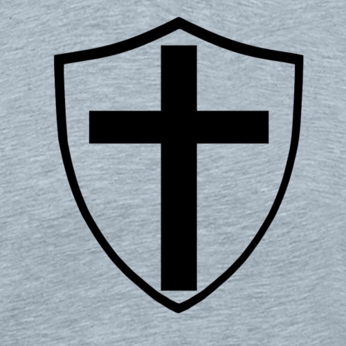 shield with the black cross on transparent - Men's Premium T-Shirt