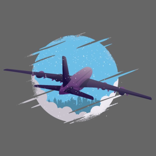 Airplane in the night - Men's Premium T-Shirt