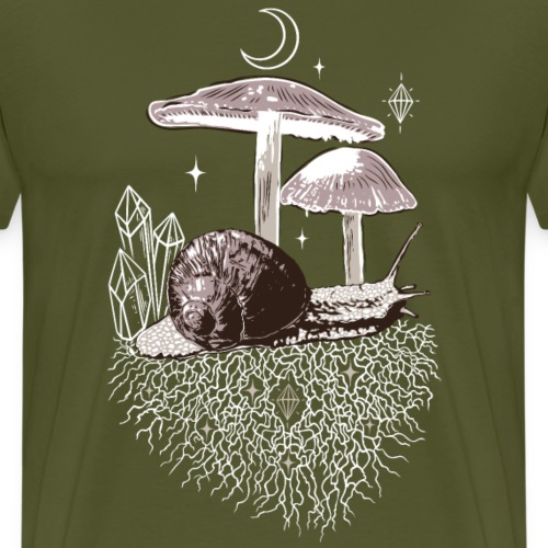 Mushrooms Snail Crystals - Men's Premium T-Shirt