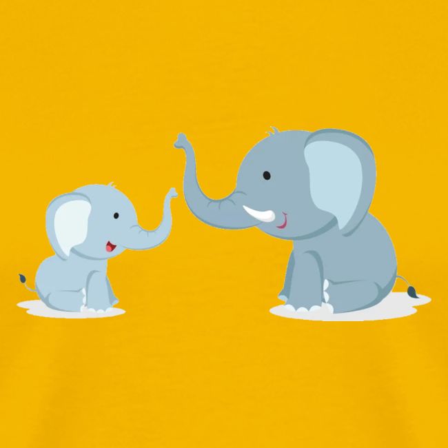 Father and Baby Son Elephant