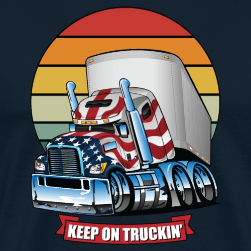 USA Patriotic Keep on Truckin Semi Truck - Men's Premium T-Shirt