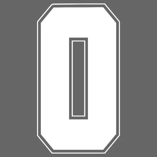 White Number 0 – Varsity Font - Men's Premium T-Shirt