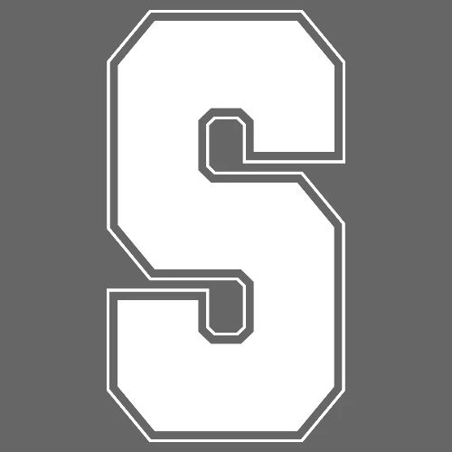 White Letter S – Varsity Alphabet Monogram - Men's Premium T-Shirt
