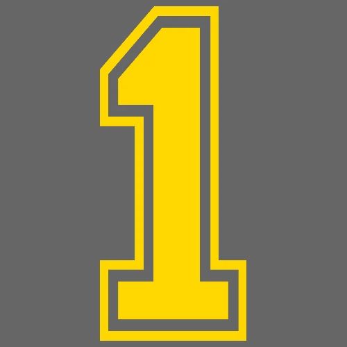 Number 1 in a classic athletic collegiate font - Men's Premium T-Shirt
