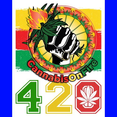 Antic 420 OnFire Herb Weed Marijuana Design - Men's Premium T-Shirt