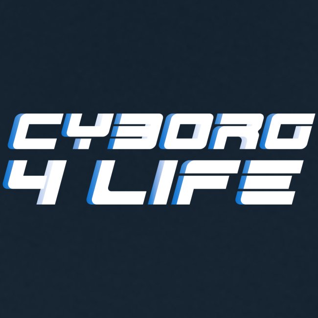 Blue/White Cyborg 4 Life Logo T-Shirt