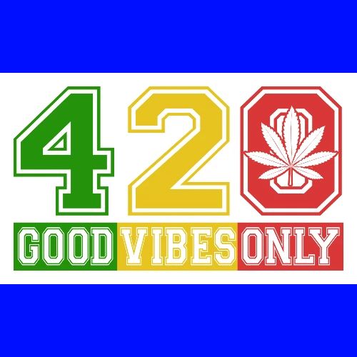 Witty 420 GoodVibes Herb Weed Marijuana Design - Men's Premium T-Shirt