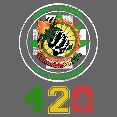 Playful 420 On Fire Organic Weed Marijuana Design - Men's Premium T-Shirt