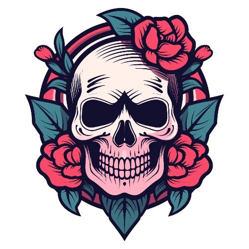 Rose Skull Tattoo