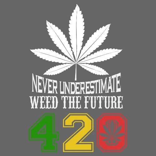 Chuckling 420 Future of Herb Weed Marijuana Design - Men's Premium T-Shirt