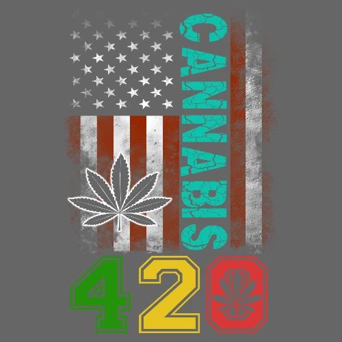 Amusing 420 American Herb Weed Marijuana Design - Men's Premium T-Shirt