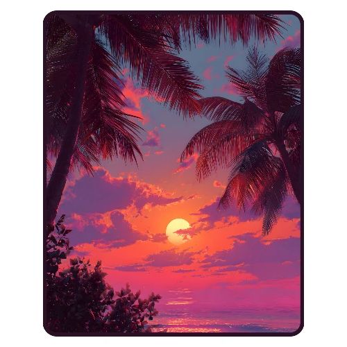 Tropical Sunset Palm Silhouette Design - Men's Premium T-Shirt