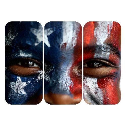 USA: Three Panels of Pride - Men's Premium T-Shirt