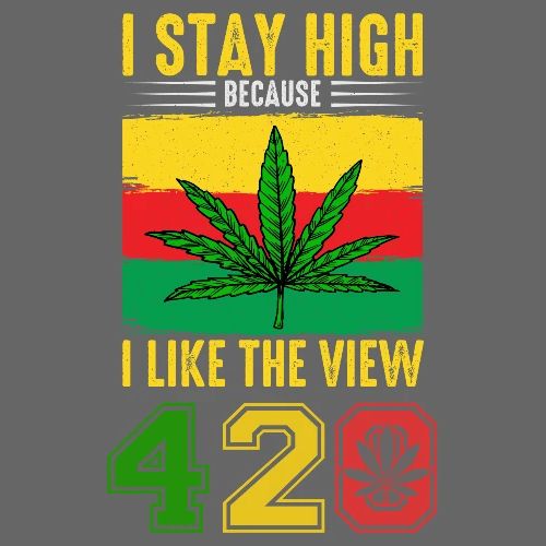High Spirited 420 Stay High Weed Marijuana Design - Men's Premium T-Shirt