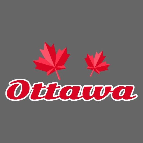 Ottawa with two red maple leaves - Men's Premium T-Shirt