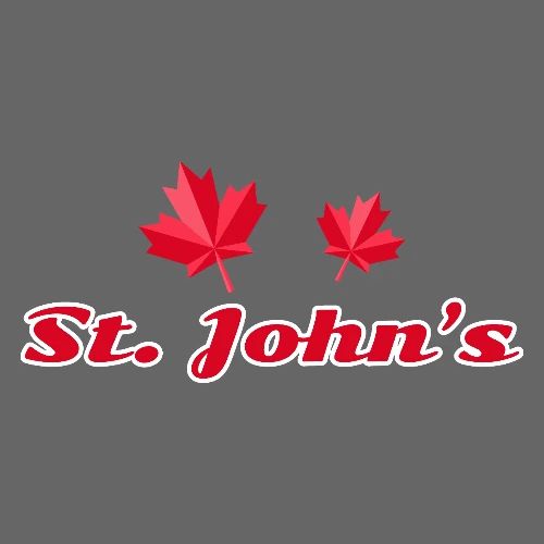 St. John's with two red maple leaves - Men's Premium T-Shirt