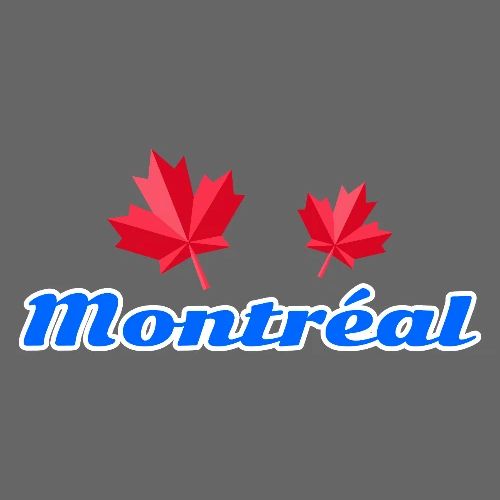 Montréal with two red maple leaves - Men's Premium T-Shirt