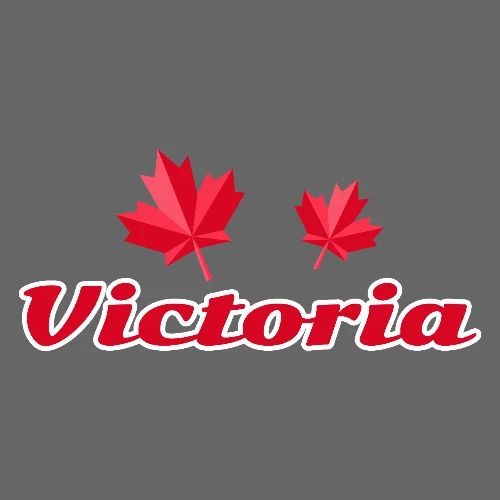 Victoria with two red maple leaves - Men's Premium T-Shirt
