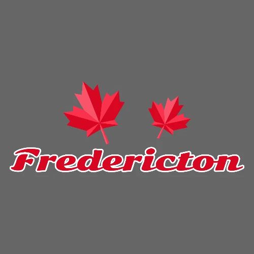 Fredericton with two red maple leaves - Men's Premium T-Shirt