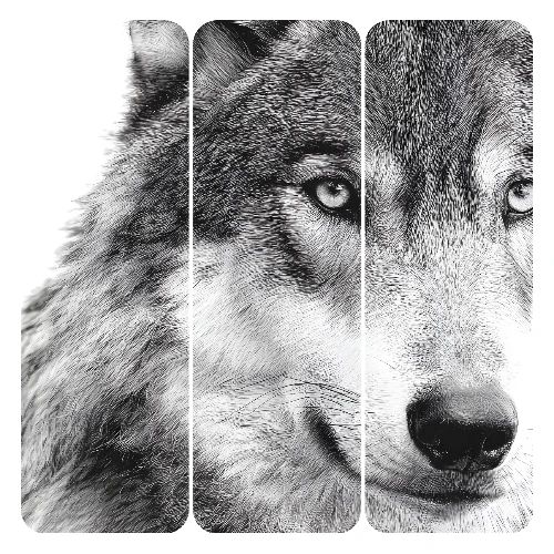 Wolf Face Triptych: Silent Alpha - Men's Premium T-Shirt