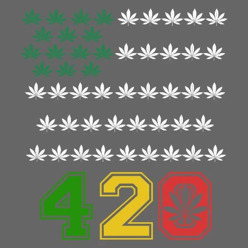 Jovial 420 Smokers Flag Weed Marijuana Design - Men's Premium T-Shirt