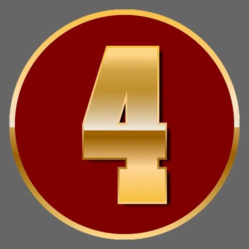 Number 4 in Gold Varsity Font - Men's Premium T-Shirt