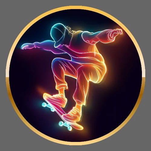 Skateboarding: Midnight Neon Skater - Men's Premium T-Shirt