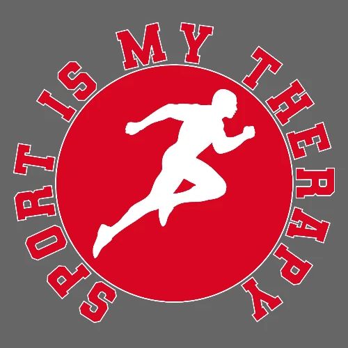 Sport Is My Therapy – Running Motivation Badge - Men's Premium T-Shirt