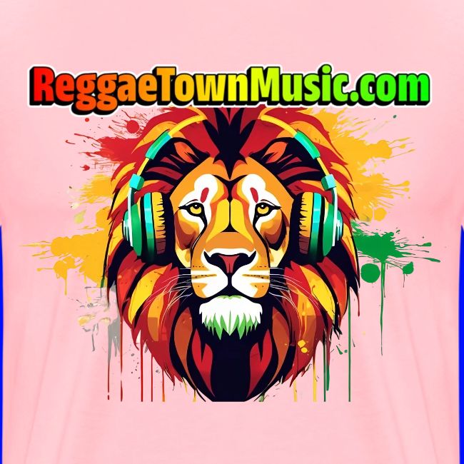 Reggae lion head music vibrant rasta dj art tee