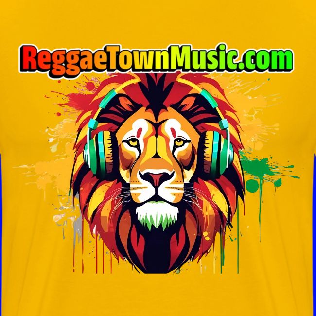 Reggae lion head music vibrant rasta dj art tee