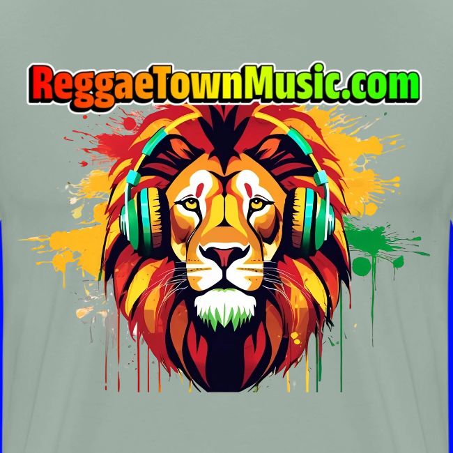 Reggae lion head music vibrant rasta dj art tee