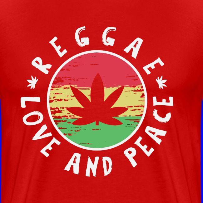 Reggae love and peace circular logo, iconic theme